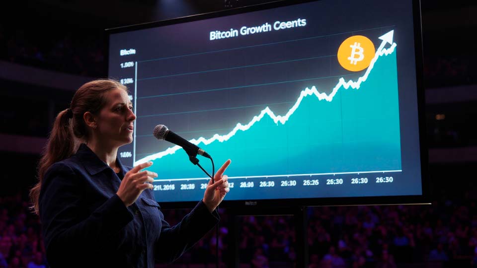 Зайферт Злата криптоаналитик демонстрирует рост биткойна на графике